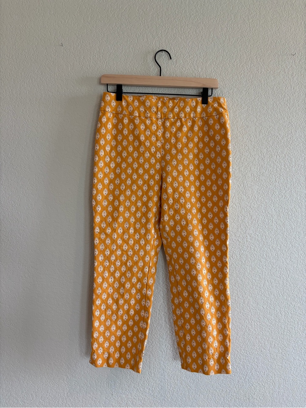 Chico's Yellow Printed Chinos